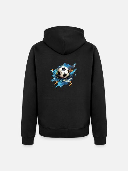 Soccer Ball - Unisex Premium Organic Zip Hoodie - black