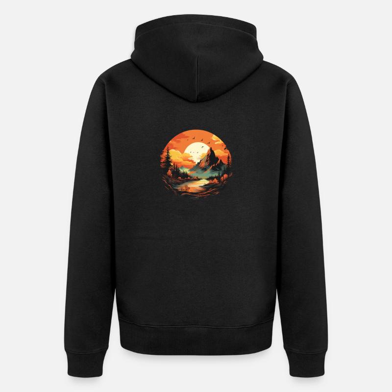 Paysage - Veste à capuche bio Premium Unisexe - noir