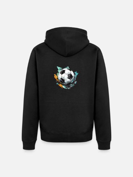 Fußball Ball - Unisex Premium Bio Zip Hoodie - Schwarz