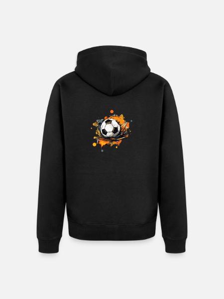 Soccer Ball - Unisex Premium Organic Zip Hoodie - black