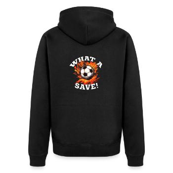 Balle de football - Quelle sauvegarde! - Veste à capuche bio Premium Unisexe - noir - Dos - Nico (187cm)