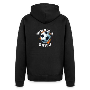 Balle de football - Quelle sauvegarde! - Veste à capuche bio Premium Unisexe - noir - Dos - Nico (187cm)