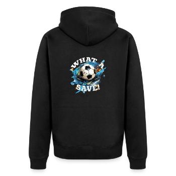Balle de football - Quelle sauvegarde! - Veste à capuche bio Premium Unisexe - noir - Dos - Nico (187cm)