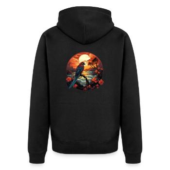 Tropical - Perroquet - Veste à capuche bio Premium Unisexe - noir - Dos - Nico (187cm)