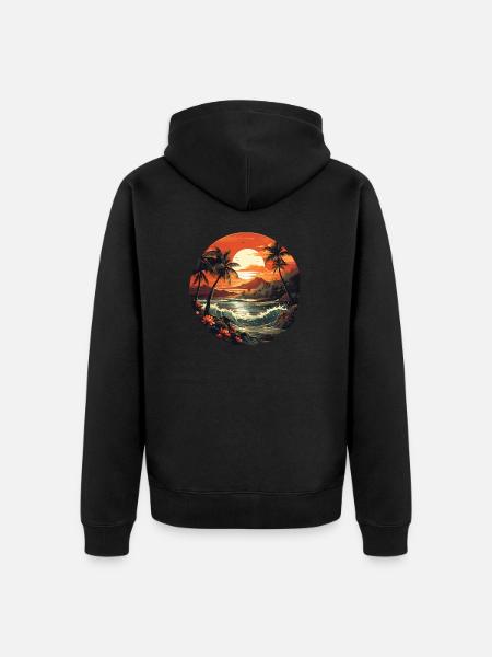 Tropical - Veste à capuche bio Premium Unisexe - noir