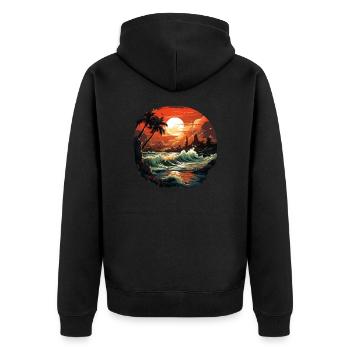 Tropical - Veste à capuche bio Premium Unisexe - noir - Dos - Nico (187cm)