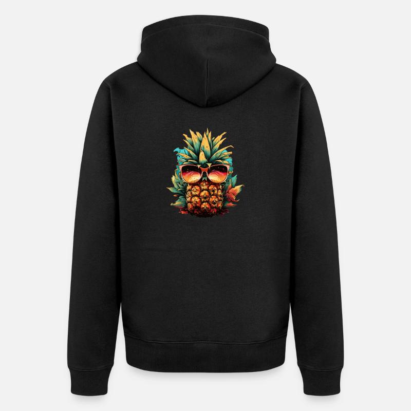 Ananas - Veste à capuche bio Premium Unisexe - noir