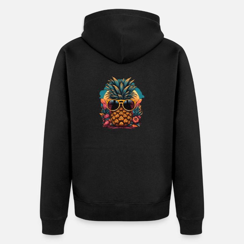 Ananas - Veste à capuche bio Premium Unisexe - noir