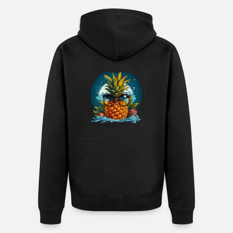 Ananas - Veste à capuche bio Premium Unisexe - noir