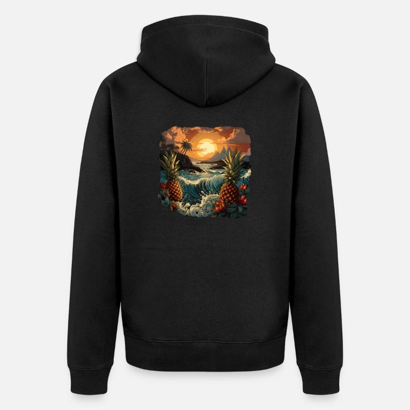 Ananas - Veste à capuche bio Premium Unisexe - noir