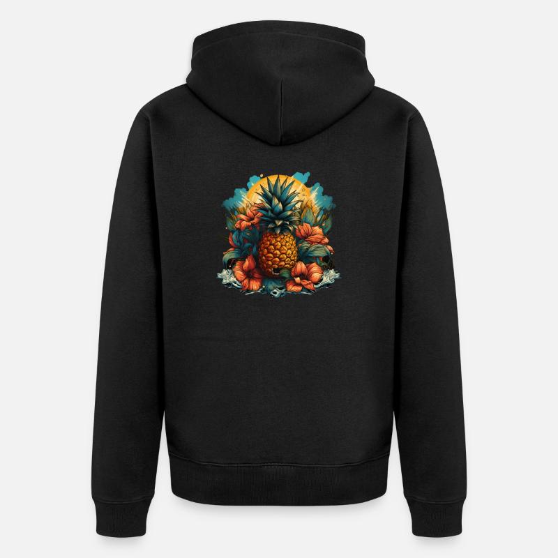 Ananas - Veste à capuche bio Premium Unisexe - noir