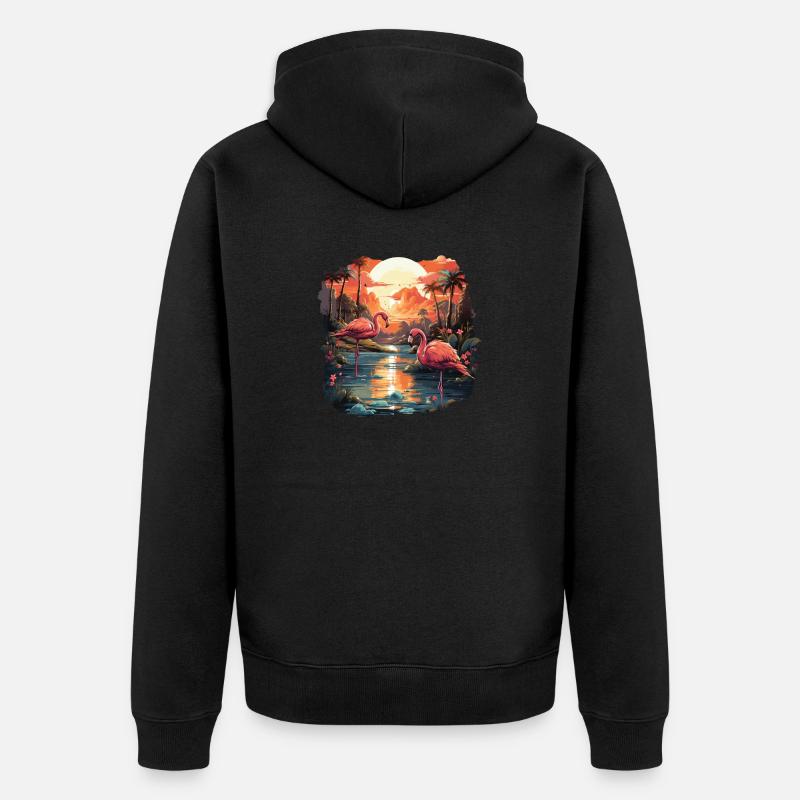 Flamant - Veste à capuche bio Premium Unisexe - noir