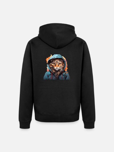 Chat - Veste à capuche bio Premium Unisexe - noir
