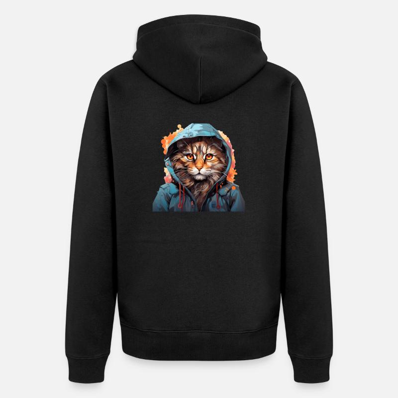 Chat - Veste à capuche bio Premium Unisexe - noir