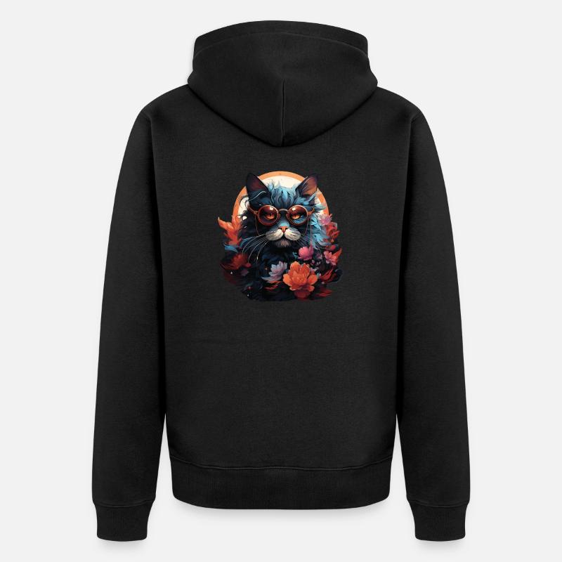 Chat - Veste à capuche bio Premium Unisexe - noir