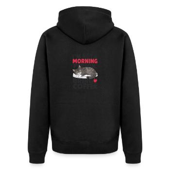 Je ne suis pas du matin. Apportez du café. - Veste à capuche bio Premium Unisexe - noir - Dos - Nico (187cm)