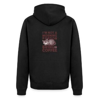 Je ne suis pas du matin. Apportez du café. - Veste à capuche bio Premium Unisexe - noir - Dos - Nico (187cm)