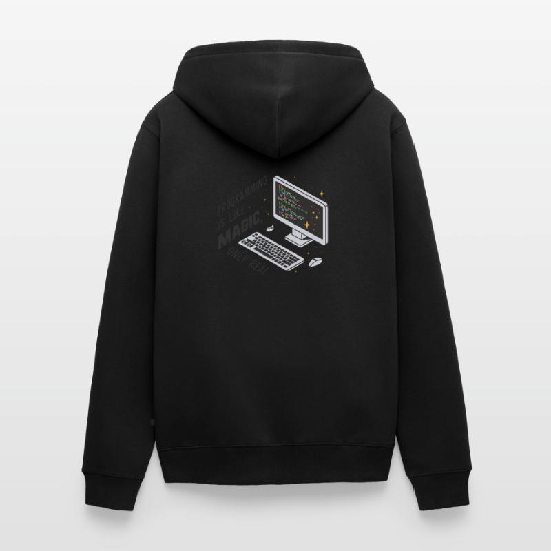Programming is like magic, only real. Unisex Premium Organic Zip Hoodie