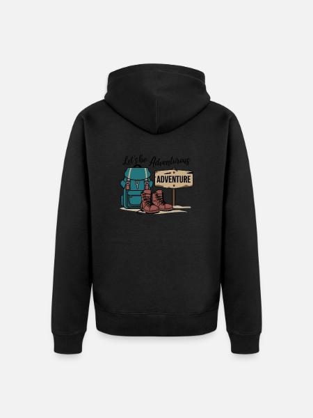 Let's be adventurous. - Unisex Premium Organic Zip Hoodie - black
