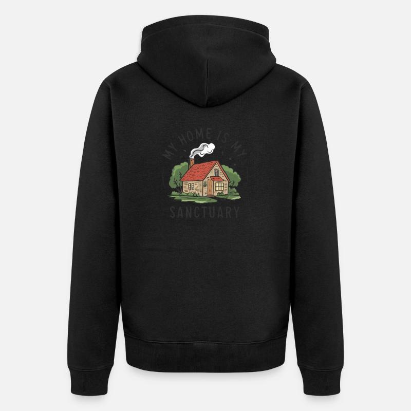 Ma maison est mon refuge. - Veste à capuche bio Premium Unisexe - noir