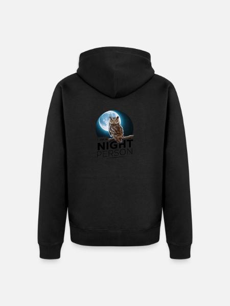 I'm a night person. - Unisex Premium Organic Zip Hoodie - black