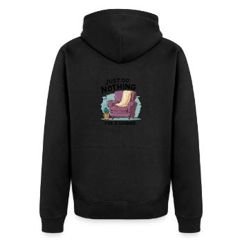 Pour changer, ne faites rien. - Veste à capuche bio Premium Unisexe - noir - Dos - Nico (187cm)