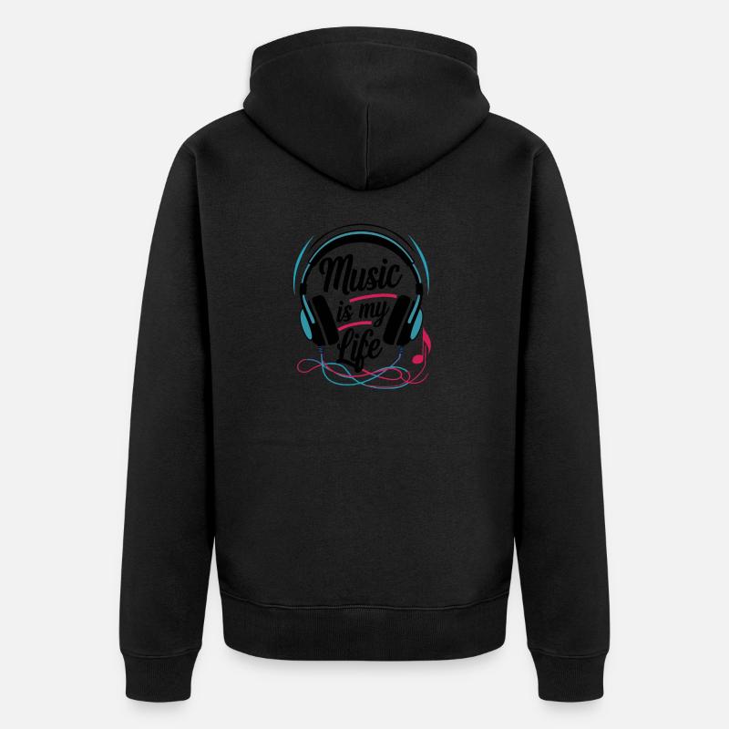 La musique, c’est ma vie - Veste à capuche bio Premium Unisexe - noir