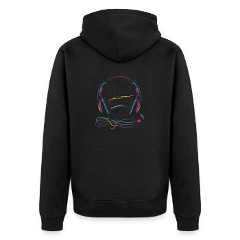 Music is my life - Unisex Premium Organic Zip Hoodie - black - Back - Nico (187cm)