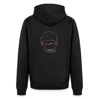 Music is my life - Unisex Premium Organic Zip Hoodie - black - Back - Nico (187cm)