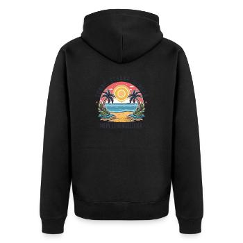 Sun, beach and sea - my elixir of life - Unisex Premium Organic Zip Hoodie - black - Back - Nico (187cm)