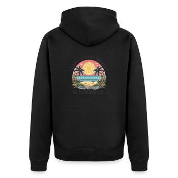 Sun, beach and sea - my elixir of life - Unisex Premium Organic Zip Hoodie - black - Back - Nico (187cm)