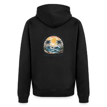 Sun, beach and sea - my elixir of life - Unisex Premium Organic Zip Hoodie - black - Back - Nico (187cm)