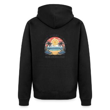 Sun, beach and sea - my elixir of life - Unisex Premium Organic Zip Hoodie - black - Back - Nico (187cm)
