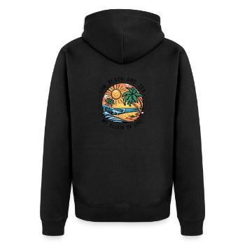 Sun, beach and sea - my elixir of life - Unisex Premium Organic Zip Hoodie - black - Back - Nico (187cm)