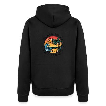 Sun, beach and sea - my elixir of life - Unisex Premium Organic Zip Hoodie - black - Back - Nico (187cm)
