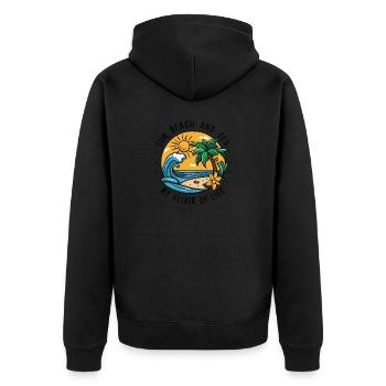 Sun, beach and sea - my elixir of life - Unisex Premium Organic Zip Hoodie - black - Back - Nico (187cm)