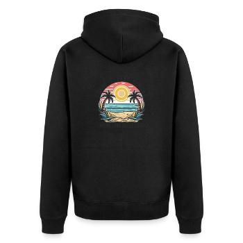 Sun, beach and sea - my elixir of life - Unisex Premium Organic Zip Hoodie - black - Back - Nico (187cm)