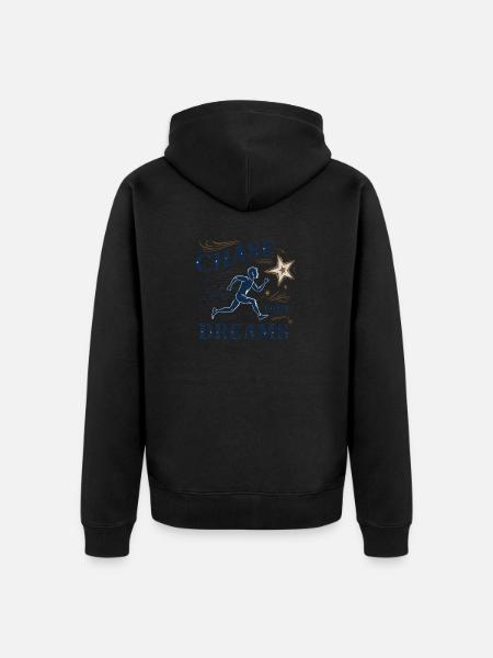 Verfolge deine Träume - Unisex Premium Bio Zip Hoodie - Schwarz