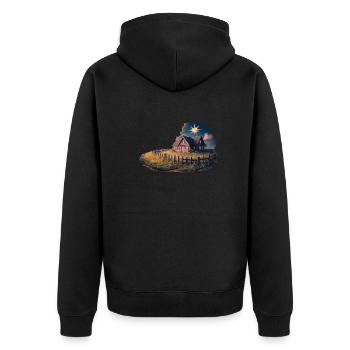 Vivre simplement, rêver grand - Veste à capuche bio Premium Unisexe - noir - Dos - Nico (187cm)