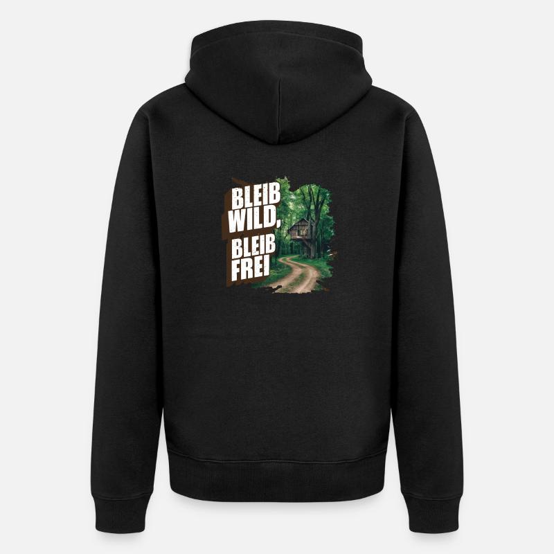 Restez sauvage, restez libre - Veste à capuche bio Premium Unisexe - noir