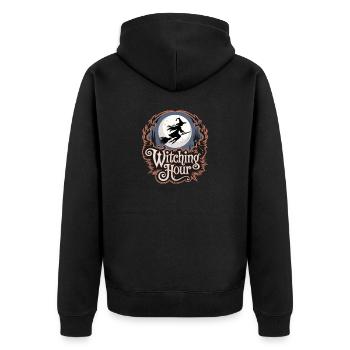 Witch at Full Moon – Witching Hour - Unisex Premium Organic Zip Hoodie - black - Back - Nico (187cm)