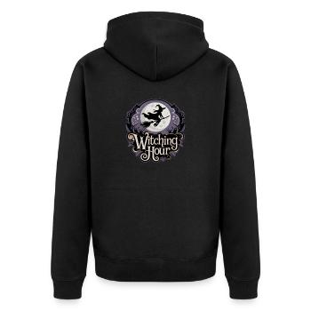Witch at Full Moon – Witching Hour - Unisex Premium Organic Zip Hoodie - black - Back - Nico (187cm)
