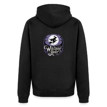 Witch at Full Moon – Witching Hour - Unisex Premium Organic Zip Hoodie - black - Back - Nico (187cm)