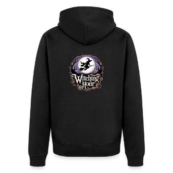Witch at Full Moon – Witching Hour - Unisex Premium Organic Zip Hoodie - black - Back - Nico (187cm)