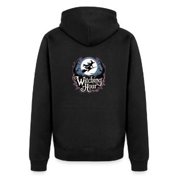 Witch at Full Moon – Witching Hour - Unisex Premium Organic Zip Hoodie - black - Back - Nico (187cm)