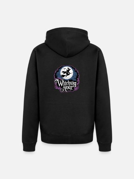 Hexe bei Vollmond – Witching Hour - Unisex Premium Bio Zip Hoodie - Schwarz