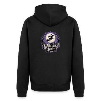 Witch at Full Moon – Witching Hour - Unisex Premium Organic Zip Hoodie - black - Back - Nico (187cm)