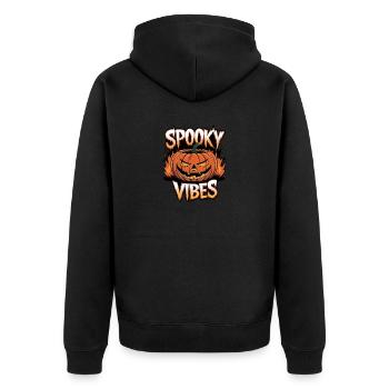 Spooky Jack-o'-lantern – Spooky Vibes - Veste à capuche bio Premium Unisexe - noir - Dos - Nico (187cm)