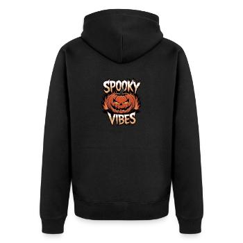 Spooky Jack-o'-lantern – Spooky Vibes - Veste à capuche bio Premium Unisexe - noir - Dos - Nico (187cm)