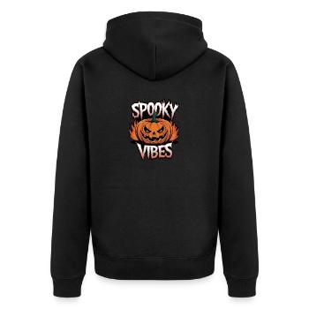Spooky Jack-o'-lantern – Spooky Vibes - Veste à capuche bio Premium Unisexe - noir - Dos - Nico (187cm)
